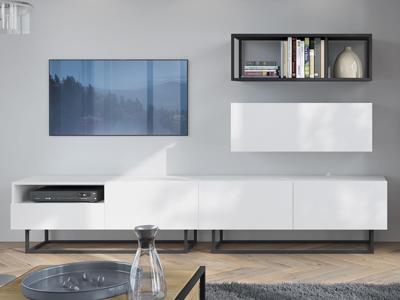 Tv-meubel set ENJOLY 4 deuren en 1 lade wit