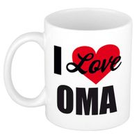 I love oma / Ik hou van oma cadeau mok / beker wit 300 ml - Cadeau mokken