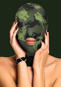 Mask With Mouth Opening - Army Theme - Green