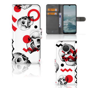 Telefoonhoesje met Naam Nokia G10 | G20 Skull Red