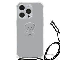 iPhone 14 Pro Stevig Bumper Hoesje Grijs Baby Olifant