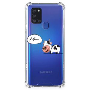 Samsung Galaxy A21s Stevig Bumper Hoesje Cow