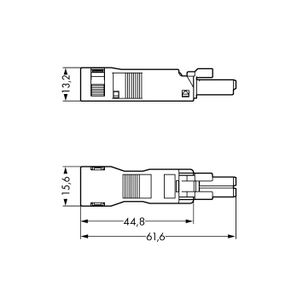 WAGO 890-122 Netstekker WINSTA MINI Bus, recht Totaal aantal polen: 2 16 A Wit 1 stuk(s)