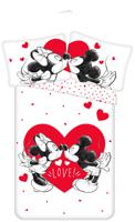 Disney Mickey & Minnie Mouse Dekbedovertrek love hearts - Eenpersoons - 140 x 200 cm - Katoen