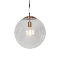 QAZQA Scandinavische hanglamp koper met helder glas - Ball 40