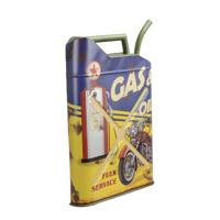 BLIK WANDDECORATIE IN DE VORM VAN EEN JERRYCAN - GAS & OLIE