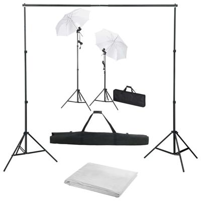 vidaXL Fotostudioset met achtergrond, lampen en paraplu's vidaXL Fotostudioset met achtergrond, lampen en paraplu's