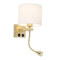 QAZQA Art deco wandlamp goud met witte kap - Brescia - thumbnail