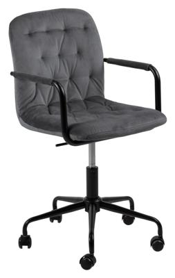 Bendt Bureaustoel 'Anky' Velvet, kleur Grijs