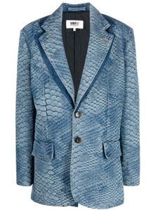 MM6 Maison Margiela blazer à imprimé peau de serpent - Bleu