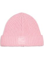 ETRO bonnet en laine à logo brodé - Rose