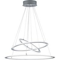 LED Hanglamp - Trion Duban - 75W - Warm Wit 3000K - Dimbaar - Rond - Mat Nikkel - Aluminium