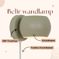 Wandlamp groen met schakelaar & G9 Fitting Belir