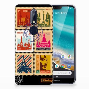 Nokia 7.1 Siliconen Back Cover Postzegels