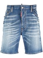 DSQUARED2 short en jean à effet usé - Bleu