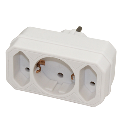 Scanpart Verloopstekker2 x Euro en 1 x Randaarde