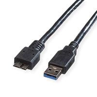 ROLINE USB 3.2 Gen 1 kabel, A ST - Micro B ST, zwart, 3 m