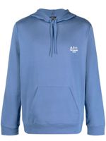 A.P.C. hoodie à logo imprimé - Bleu