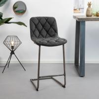 Barstoel 'Cliff' (zithoogte 69cm) Wax / PU, kleur zwart