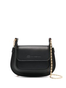 Santoni mini sac à bandoulière à logo embossé - Noir