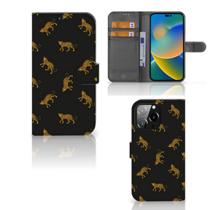 Telefoonhoesje met Pasjes voor iPhone 14 Pro Max Leopards