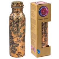 Yogi & Yogini Koperen Waterfles Paisley Geprint - 750ml