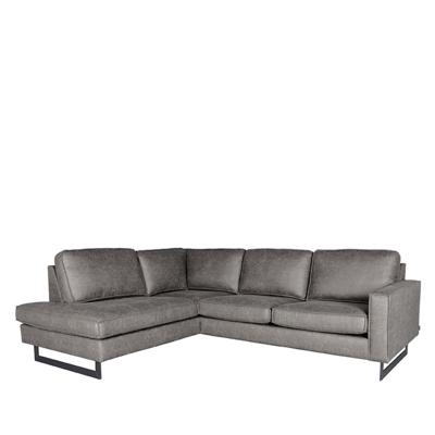 LABEL51 Hoekbank Arezzo - Grijs - Microfiber - Ottomane + 2,5-Zits