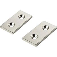 TRU COMPONENTS W40L20T5-2M4 Permanente magneet Rechthoekig (l x b x h) 40 x 20 x 5 mm N35 Grenstemperatuur (max.): 80 °