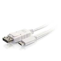 C2G 0,9m (3ft) USB C naar DisplayPort Adapter Kabel Wit - 4K Audio/Video Adapter - Externe videoadapter - USB-C - DisplayPort - wit