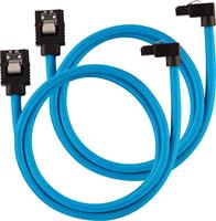 Corsair Premium SATA3-kabel, schuin/recht (6Gbps, 60 cm 90 graden), met ommanteling, blauw