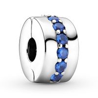 Pandora 791972C01 Bedel clip/stopper Blue Shining Path zilver