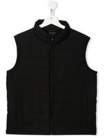 Emporio Armani Kids gilet matelassé à patch logo - Noir - thumbnail