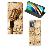 Motorola Moto G9 Plus Stand Case Bladmuziek - thumbnail