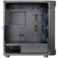 Thermaltake CA-1W2-00M1WN-01 Midi-tower PC-behuizing Zwart 3 voorgeïnstalleerde LED-ventilators, LCS-compatibel, Zijvenster, Geschikt voor DIY-waterkoeling,