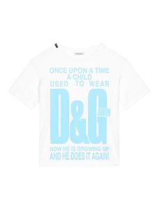 Dolce & Gabbana Kids t-shirt à slogan imprimé - Blanc