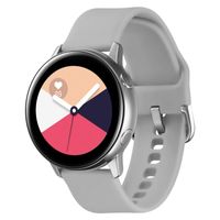 Bandje geschikt voor Samsung Galaxy Watch 40/41/42/44/45/46MM - Geschikt voor Samsung Galaxy Watch 1/2/3/4/5/6/Classic Watch 4/Watch 5 Pro/Watch 6 Classic/Watch Active/Watch Active 2 - Maat S - Horlogebandje - Siliconen - Grijs