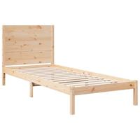 vidaXL Bedframe extra lang zonder matras massief hout 90x220 cm, bed, bed ombouw, eenpersoonsbed, bedbodem, slaapkamermeubel, 1 persoonsbed