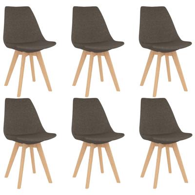 Vidaxl Eetkamerstoelen 6 St Stof Taupe