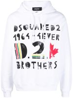 DSQUARED2 hoodie en coton à logo imprimé - Blanc - thumbnail