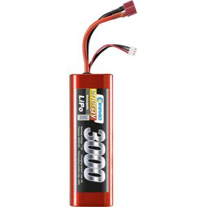 Conrad energy LiPo accupack 7.4 V 3000 mAh Aantal cellen: 2 20 C Stick hardcase T-bussen