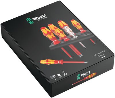 Wera 160 i/165 i/7 Rack Schroevendraaierset VDE 7-delig Plat, Kruiskop Pozidriv