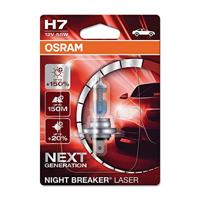 OSRAM NIGHT BREAKER LASER, H7, +150% meer helderheid , halogeen koplamp, enkele blister (1 lamp)