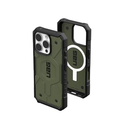 URBAN ARMOR GEAR Pathfinder MS Case compatibel met Apple iPhone 16 Pro Case (Draadloos/Magnetisch opladen compatibel, militaire standaard druppelbescherming) olive drab