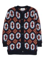 ETRO KIDS cardigan en maille intarsia - Bleu