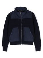 Moncler Enfant veste zippée à empiècements contrastants - Bleu - thumbnail