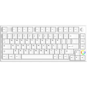 HelloGanss HS75T White toetsenbord 75%, RGB leds, PBT Doubleshot keycaps, hot swap, 2,4 GHz / Bluetooth / USB-C