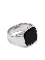 Tom Wood bague Cushion en onyx - Argent