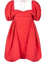 Cecilie Bahnsen robe matelassée Sidra à manches bouffantes - Rouge