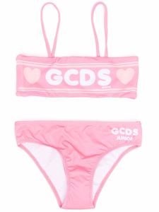 Gcds Kids bikini à logo imprimé - Rose