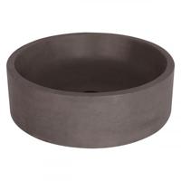 Differnz Marba opbouw waskom beton rond 42x13cm donker grijs